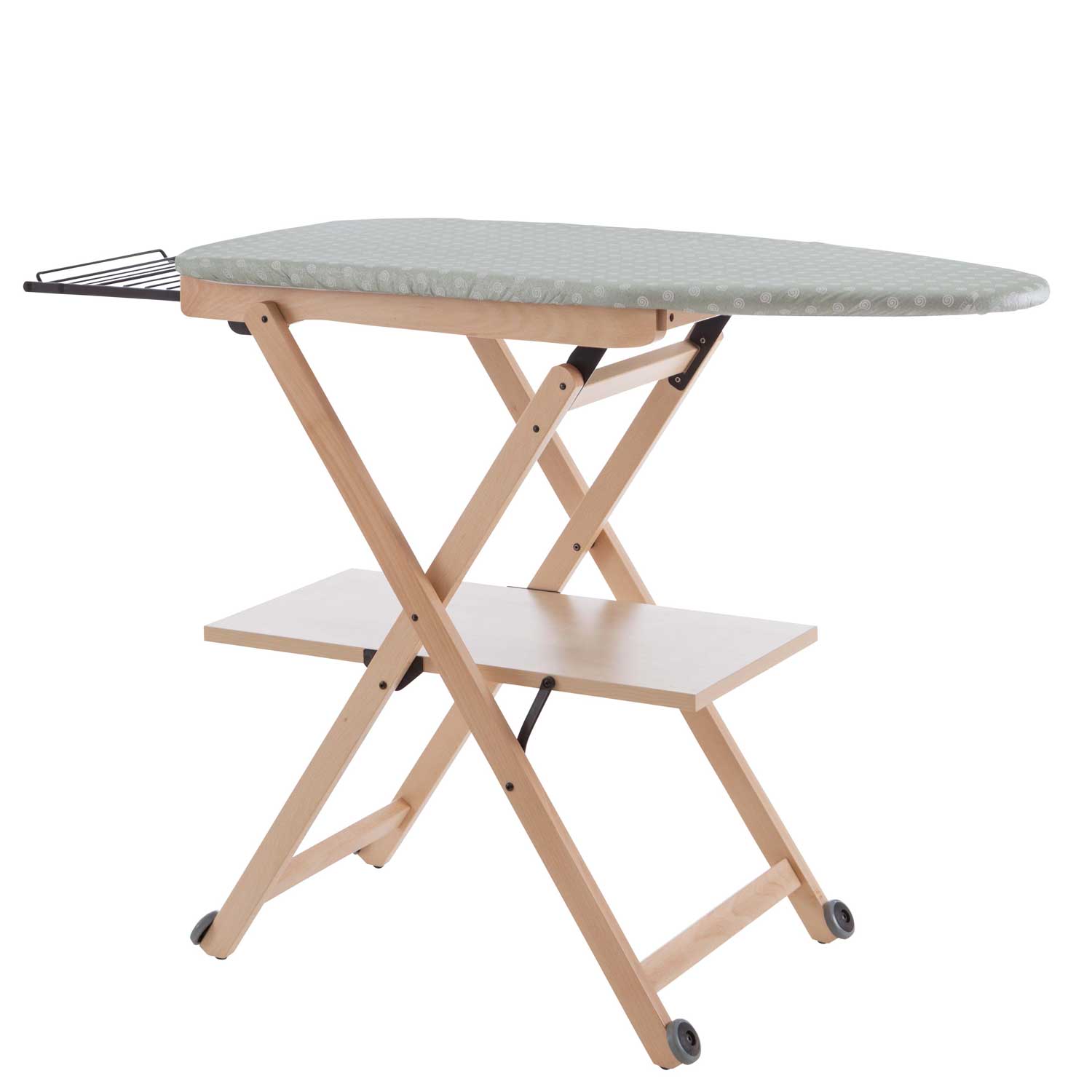 Tabla de planchar de madera con ajuste y enchufe Tabla de planchar de madera con ajuste y enchufe