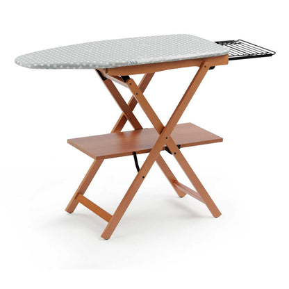 Tabla de planchar, ASTIR, Tabla de planchar de madera maciza de haya, plegable, funda 100% algodón, Cerezo, ARIT, 2