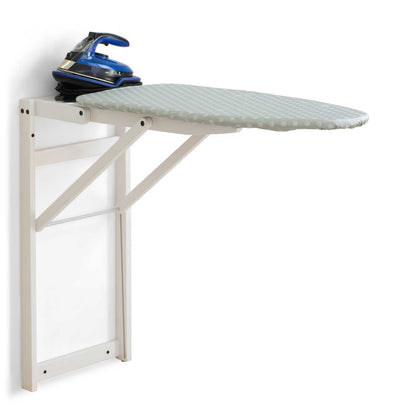 Tabla de planchar de madera, STIROJOLLY, Tabla de planchar montaje en pared, plegable, 86x38cm, Made in Italy, Blanco, ARIT, 3