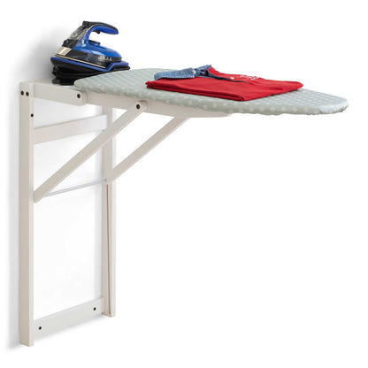 Tabla de planchar de madera, STIROJOLLY, Tabla de planchar montaje en pared, plegable, 86x38cm, Made in Italy, Blanco, ARIT