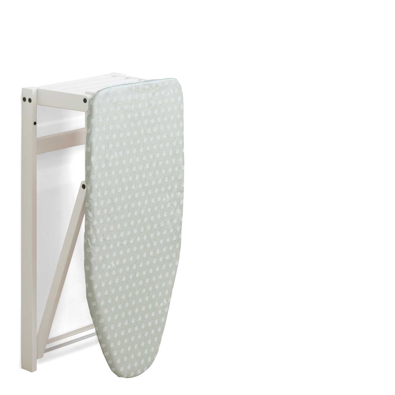 Tabla de planchar de madera, STIROJOLLY, Tabla de planchar montaje en pared, plegable, 86x38cm, Made in Italy, Blanco, ARIT, 4