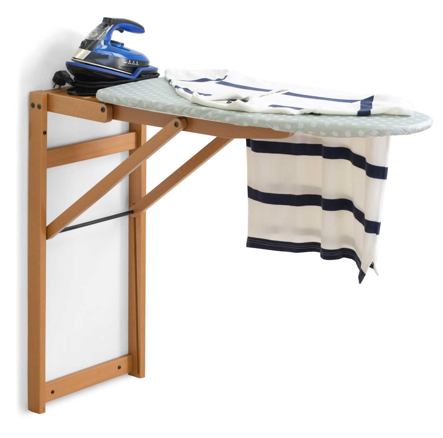Tabla de planchar, STIROJOLLY, Tabla de planchar de madera, montaje en pared, plegable, 86 x 38 cm, ARIT, 3