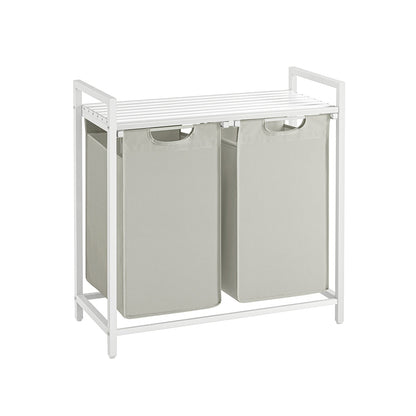 Cesto para Ropa Sucia 2 x 46 L Blanco