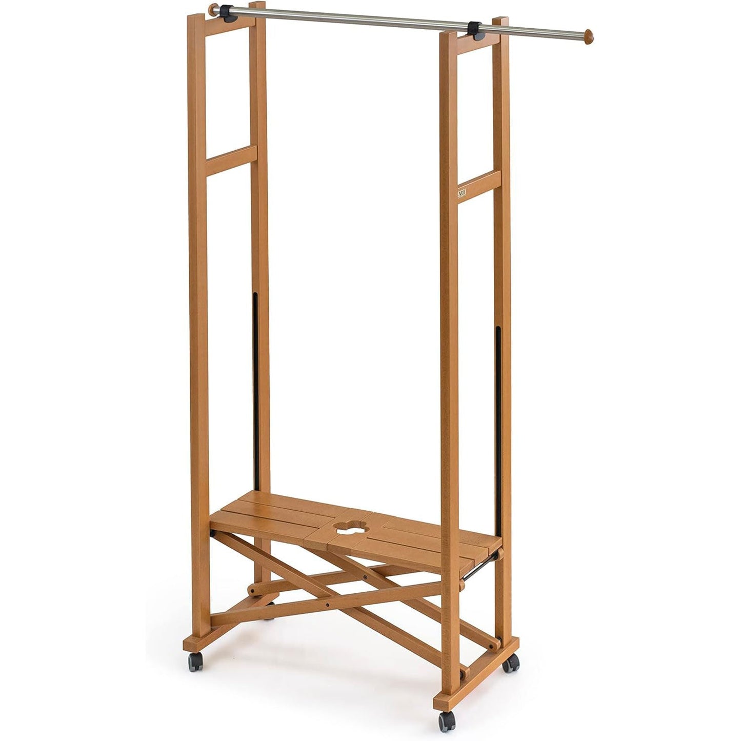 Burro Ropa Madera, Armario, Perchero Plegable, Barra Extensible, ARIT Elios 6