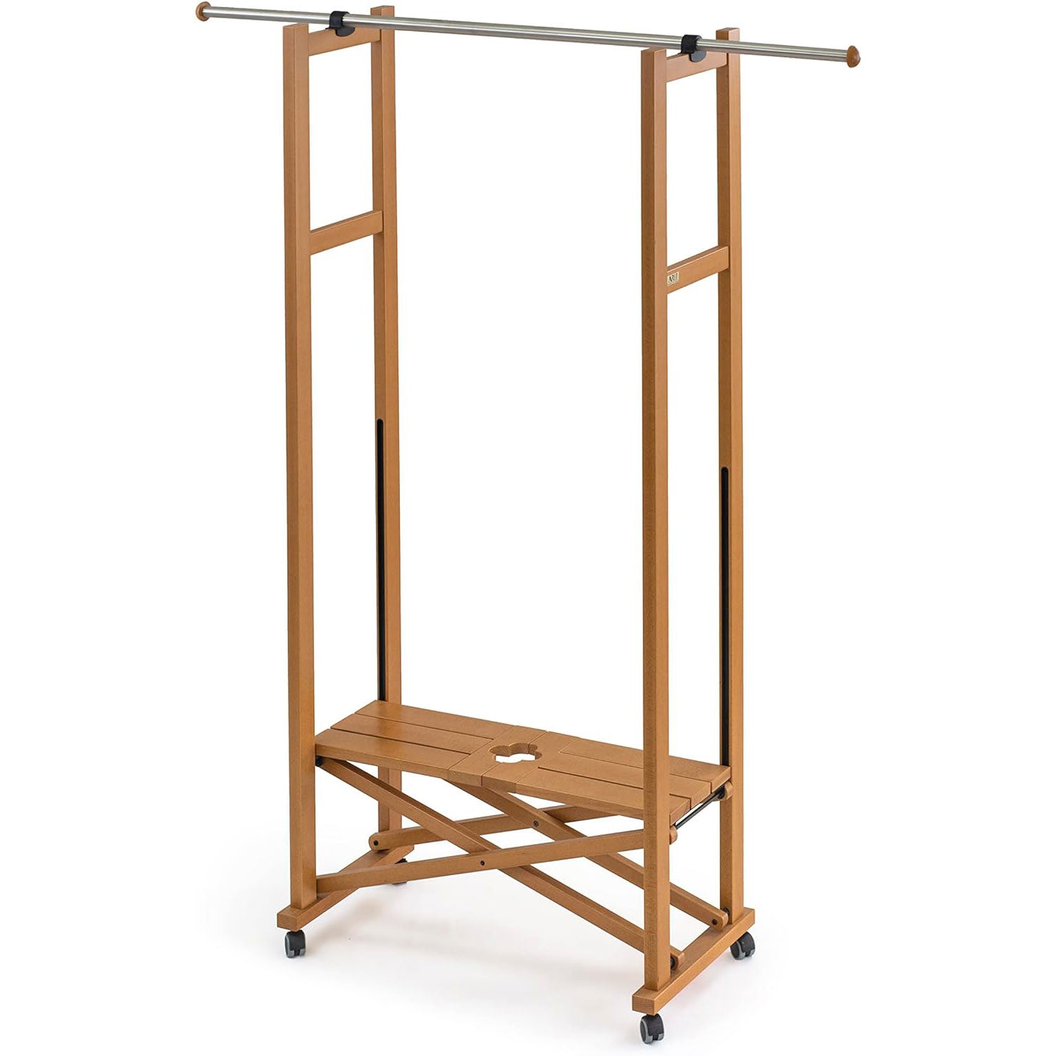 Burro Ropa Madera, Armario, Perchero Plegable, Barra Extensible, ARIT Elios 7