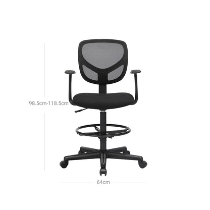 Silla Oficina, Silla ordenador, silla escritorio sin ruedas, sillas oficina, Silla escritorio - 150 kg, A98.5-118.5 cm