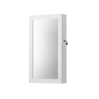 Armario joyero con montaje en puerta o pared y con espejo de color blanco  SONGMICS