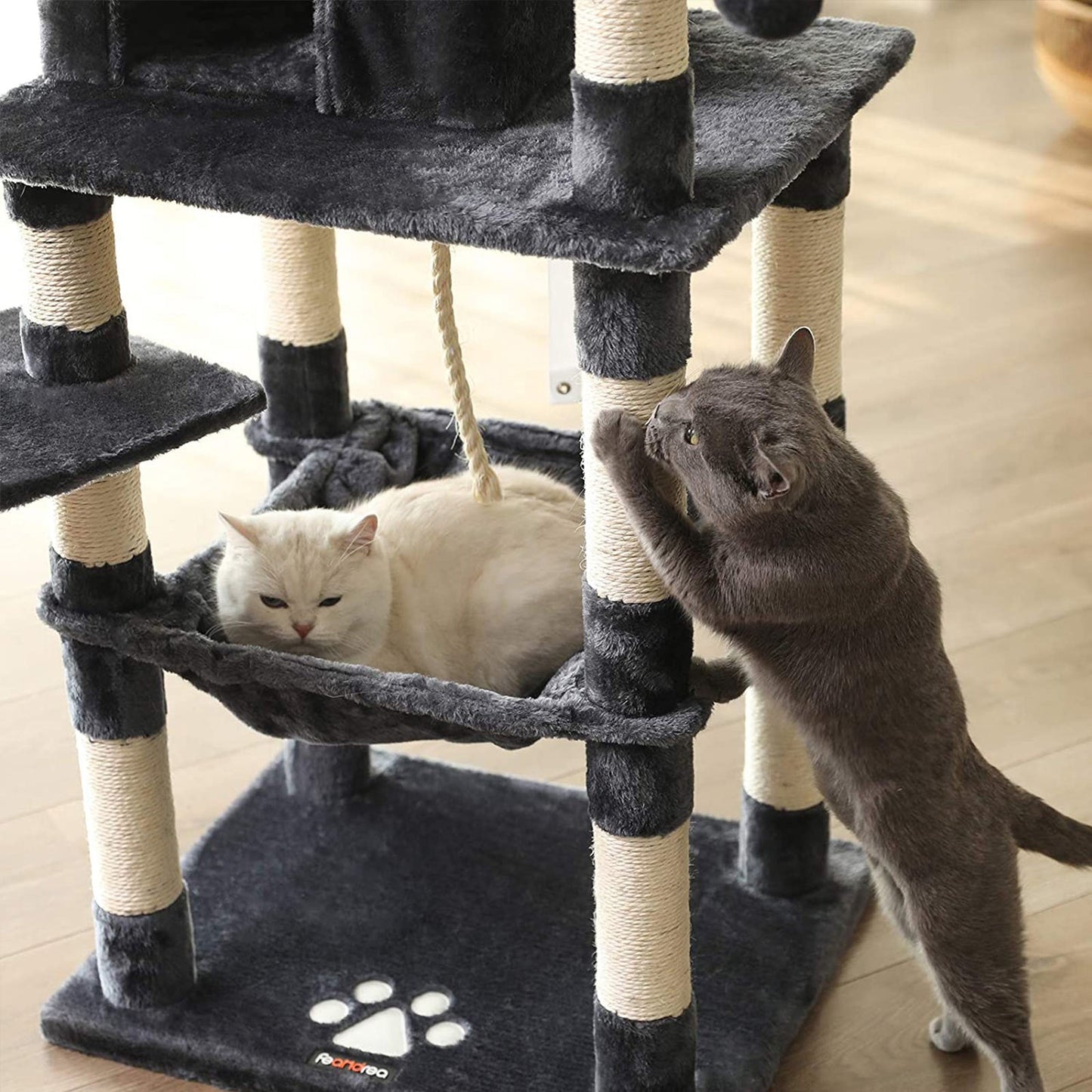 Torre para Gatos con 2 Plataformas de Felpa