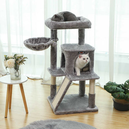 Torre para Gatos con Rascador en Gris Claro