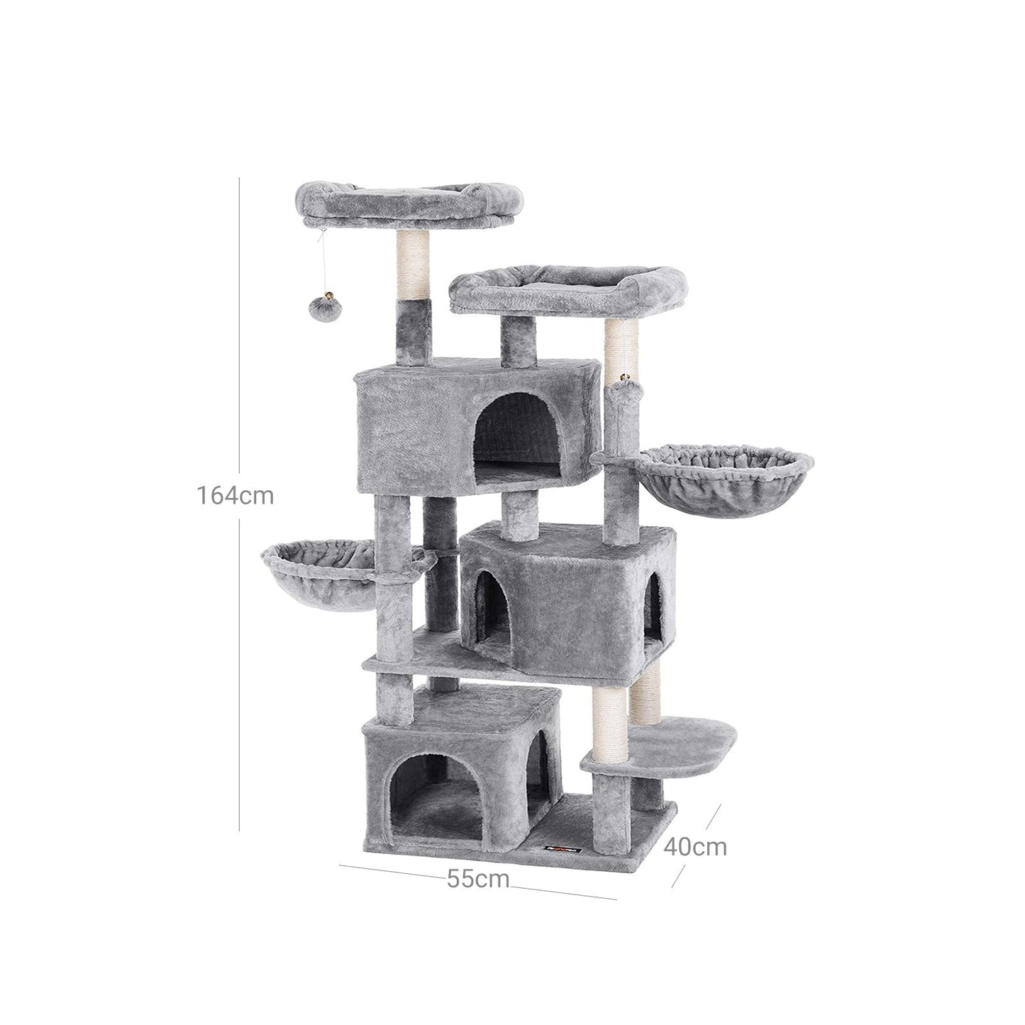 Feandrea Árbol para Gatos con Rascador y 3 Cuevas