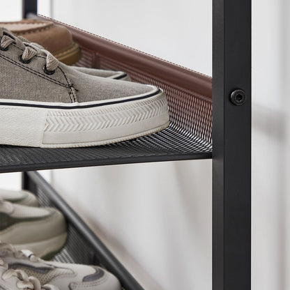 VASAGLE - Schuhregal, estante de zapato con 5 niveles y superficie espaciosa para bolsas, para el área de entrada, pasillo, metal