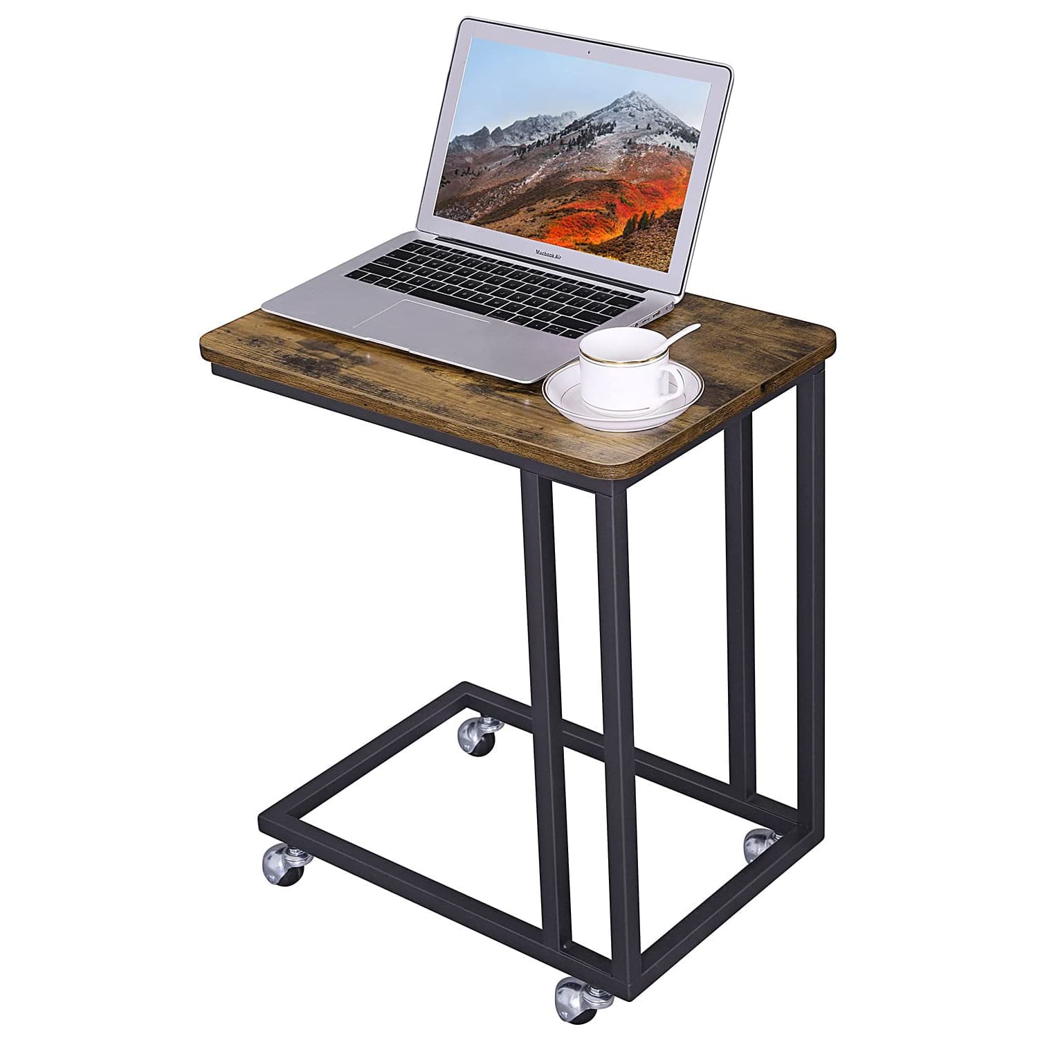 Mesita de noche con ruedas, mesa escritorio, escritorio pequeño, mesa de escritorio, mesa ordenador - Vasagle,1