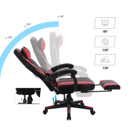 Silla para juegos, silla escritorio, Silla ordenador, silla escritorio sin ruedas, sillas oficina, SONGMICS, 2
