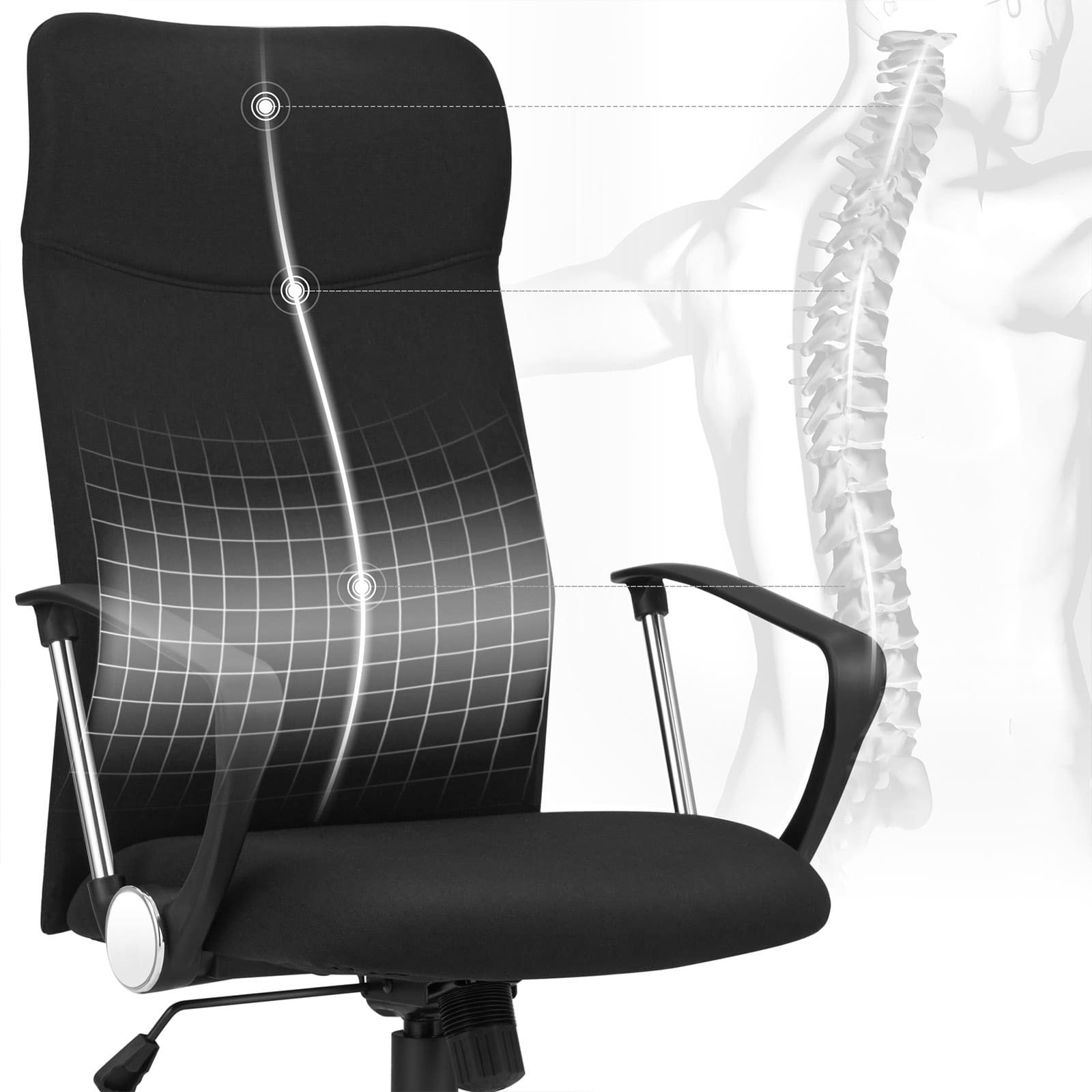 Songmics Silla Ergonómica de Oficina, Altura e Inclinación Ajustables, 1