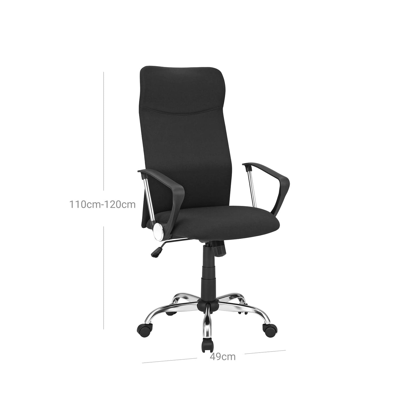 Songmics Silla Ergonómica de Oficina, Altura e Inclinación Ajustables, A110-120 cm