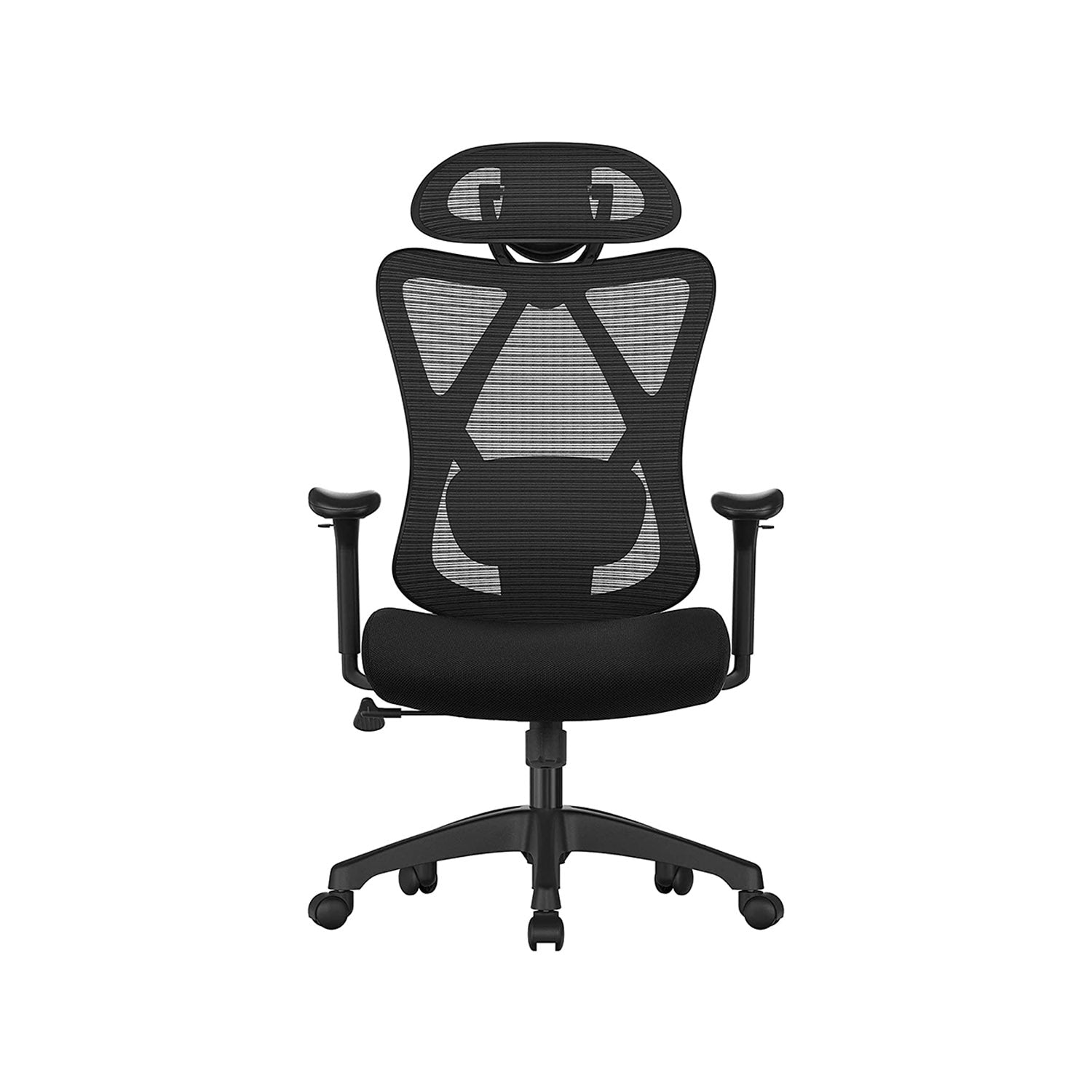 Silla de Oficina SONGMICS, cargable hasta 150 kg, Respaldo Ajustable, Cómoda y Robusta, En Negro