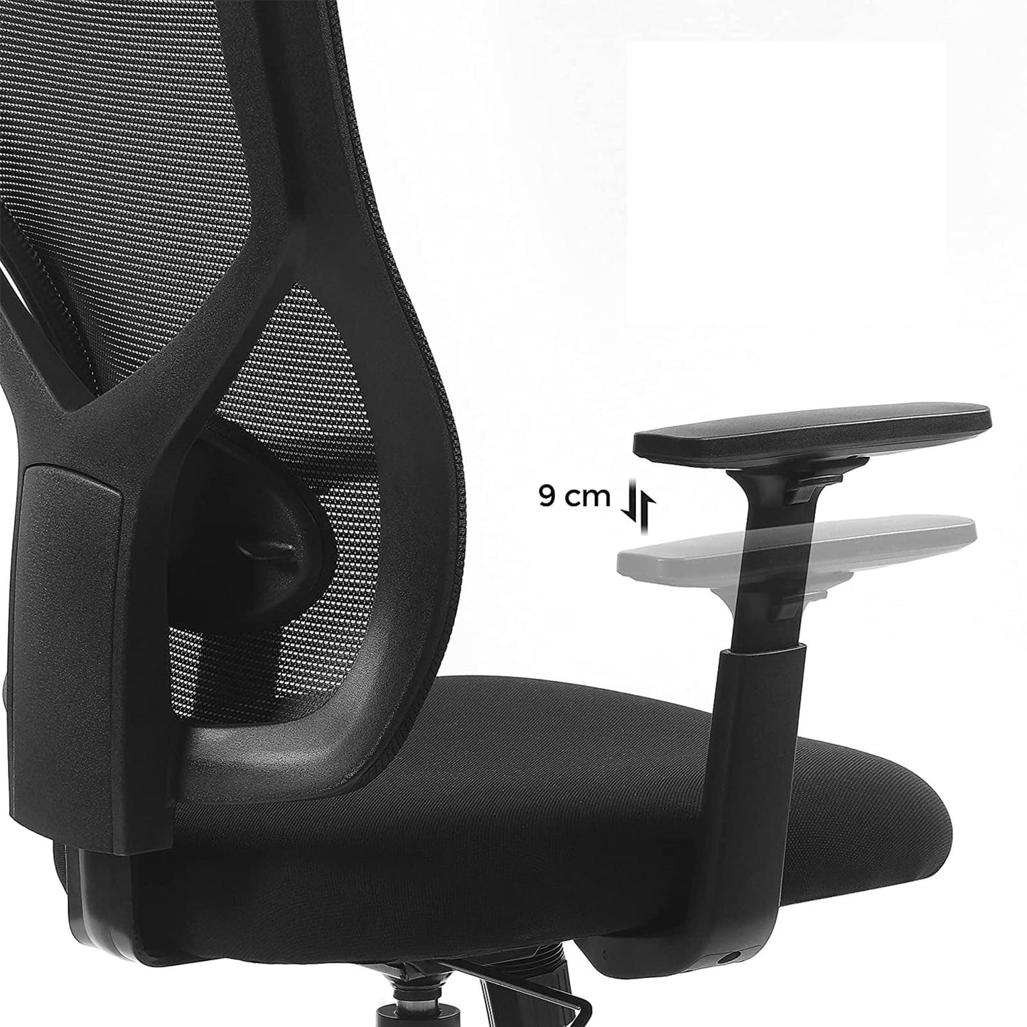 Silla estudio, silla escritorio, Silla giratoria ergonómica, Silla de oficina, SONGMICS, Soporta 120 kg, 4