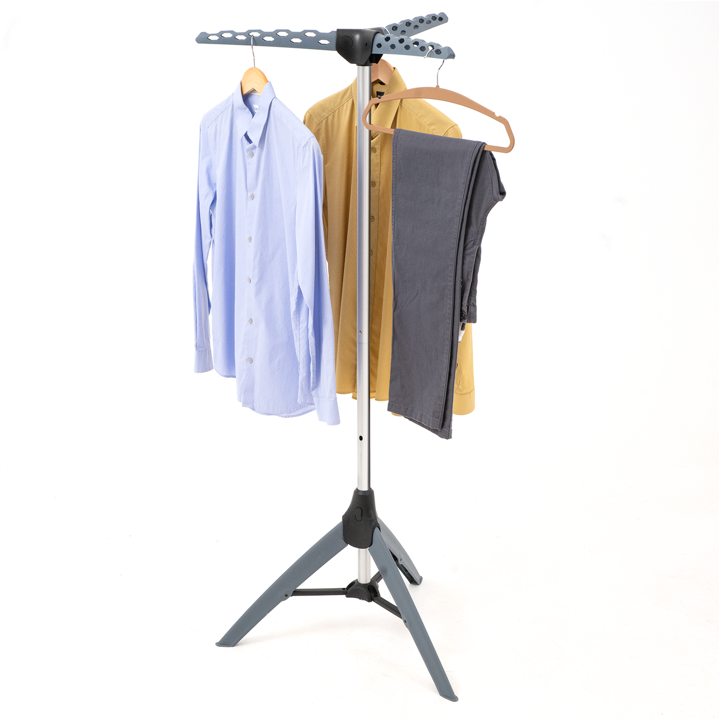 Tendedero Plegable, Perchero, Tendedero Robusto con 3 Brazos para 42 Perchas de Ropa, Ahorrar Espacio, Tatkraft Pine, 8