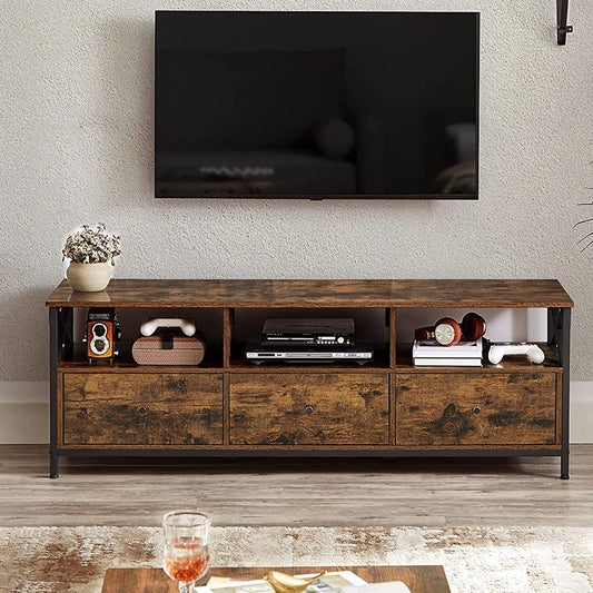 VASAGLE - Mueble TV, Muz TV para Televisores hasta 65 Pulgadas, con 3 Cajones y Estantes de Almacenamiento, 147 x 40 x 50 cm