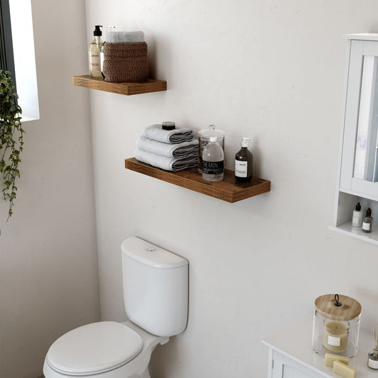 VASAGLE - Estante de Pared para, Estante Flotante, 40 x 20 x 3,8 cm, Estantes para Libros, Decoraciones, Marrón Rústico